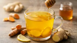 Calentar jengibre con cúrcuma y miel